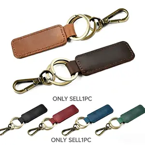 Luxury Leather Keychain, Customizable Letter Design, Car Key Holder, Business Commute Accessory, Versatile and Stylish