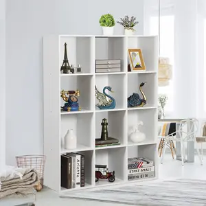 SuperDeal 12 Wood Cubes Storage Organizer Bookcase Bookshelf Display Rack for Home, Office