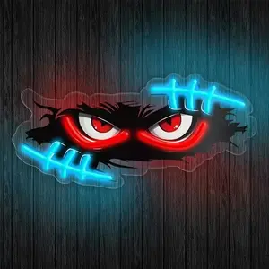 Eye-Shaped UV Print Neon Light for Home Decor, Bedroom Walls, Game Room, Party Garage Bar Atmosphere Lighting, Adjustable USB Powered Halloween Decor