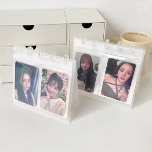 INS Minimalist Style Transparent Desktop Album 3Inch Polaroid Photo Favorites K-Pop Idol Photo Card Display Stand DIY Memos