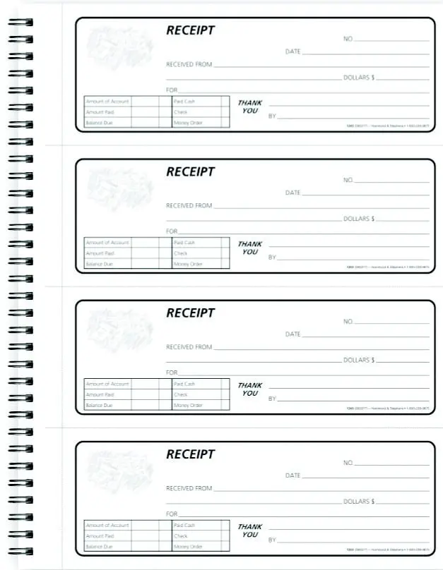 Hammond & Stephens 1473615 2-Part Carbonless Receipt Book, Durable Textured Blue Cover, 240 Receipts, 8.5x11 in, 2-3/4x7-1/2 in, 1.09 lbs, No Choking Hazard, 2-3/4 X 7-1/2 In