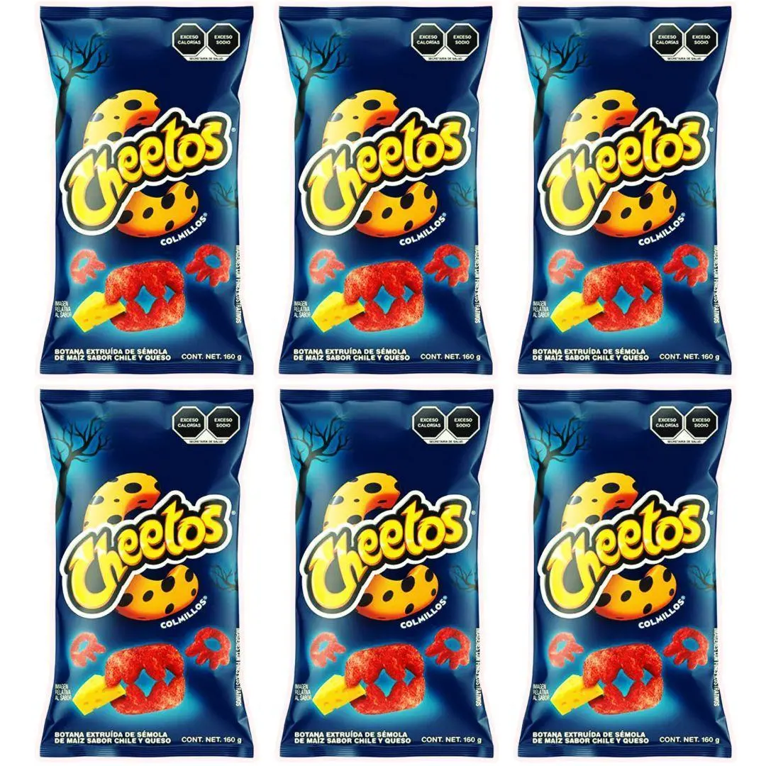 Cheetos Colmillos, Sabritas Chips, 6 Small Bags - Traditional Mexican Chips, Cheesy,Spicy, Snack Cheese Crispy
