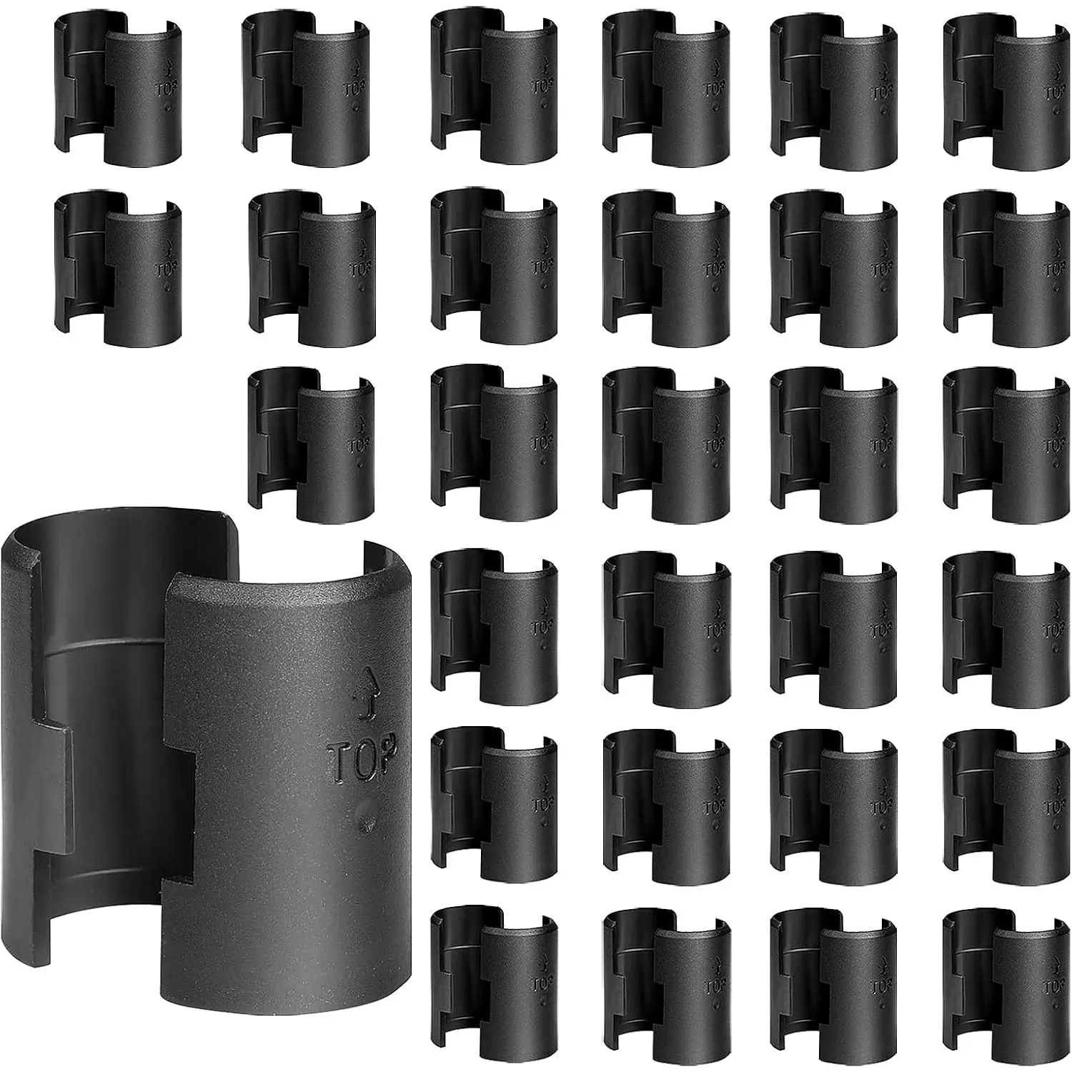 60 count Wire Shelf Clips, Wire Rack Lock Clip for 1" , 30 Pairs of Plastic Shelf Clips for Metal Shelving Sleeves System Replacements, for  Kinds of Shelving, Split Sleeve Lock Metal Shelf