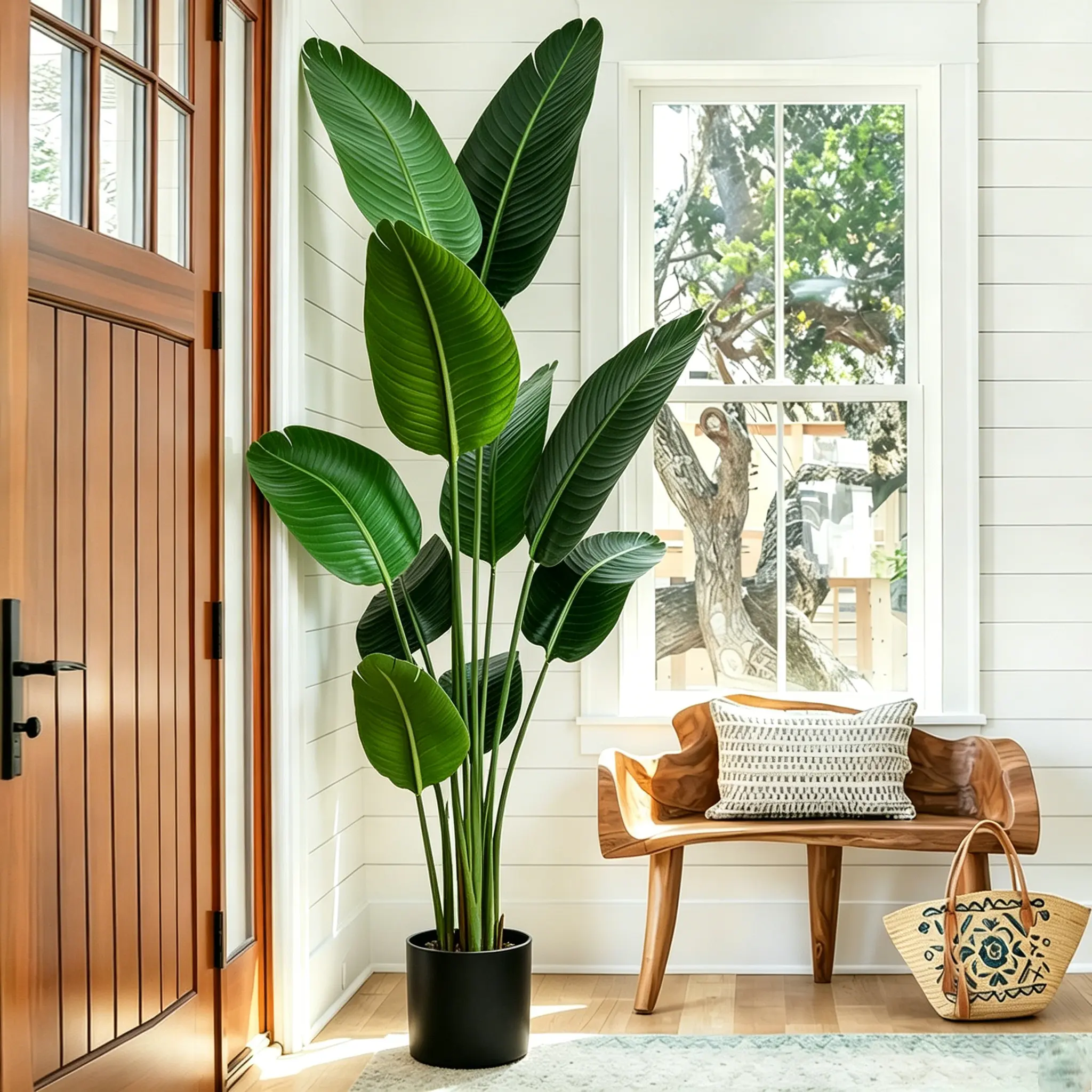 6FT Artificial Bird of Paradise Plant, Lifelike Silk Tropical Floor Faux Plant, Low Maintenance No Water Needed Indoor Decor for Living Room, Bedroom & Office