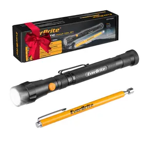 #SpringGlowUp EverBrite 2-Pack Magnetic Pick Up Tool Set, Telescoping 360 Swivel Extensible Magnet Tool with LED Light, Gift for Dad, Mom, Husband, Father's Day, Birthday, Mechanic & Garage Tool
