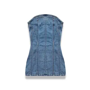 JUNIOR ROME STRAPLESS DENIM DRESS