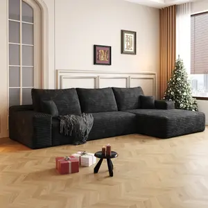 【2 Packages Shipping】Modern Chenille Cloud Sofa L-Shaped Modular Living Room Combination Soft Cushion Three Seat Memory Foam Suitable for Living Room and Lying Empty Skeleton Free Split Sofa Household Sofa