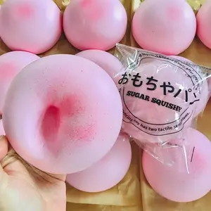Sticky Bread Slow Rising Squishy, Super Soft Slow Rise Squishy Toys, Realistic Bread Shape Squeeze Toy, Pink Bread Food Squishies for Stress Relief (1 Pc)