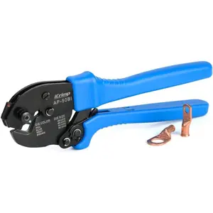 iCrimp AP-50BI   Ring Terminal Crimper for 8, 6, 4, 2AWG Copper  Lugs, Heavy Duty Wire Lugs and   Ends