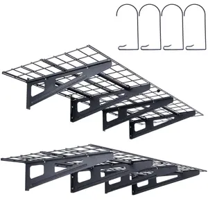 VEVOR Garage Storage Shelving, 2 Pack, 4 x 2 ft Heavy Duty Garage Shelves Wall Mounted, 500 lbs Load Capacity(Total) Garage Storage Rack Floating Shelves, Suitable for Shop, Shed, Garage Storage Hanging Installation