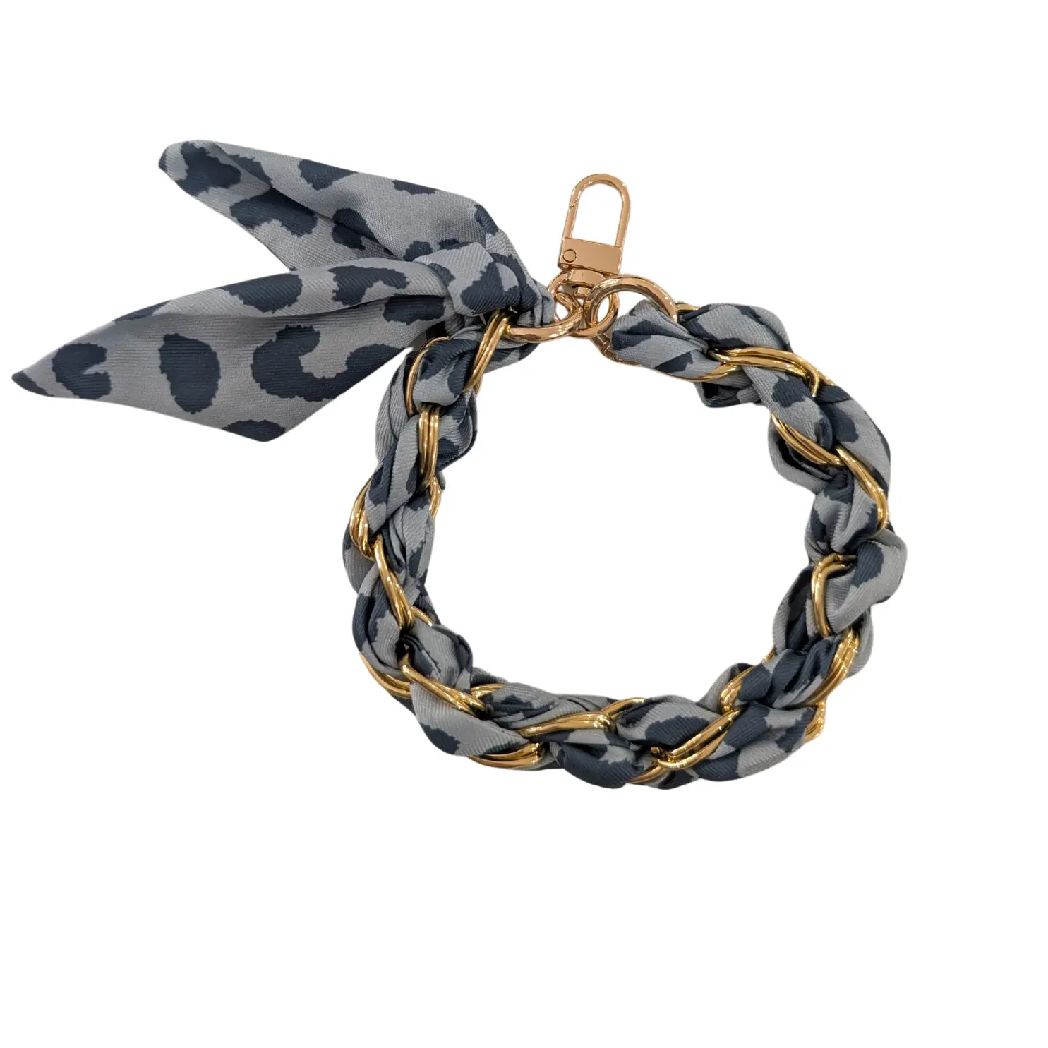 Denim Cheetah Phone Wristlet