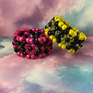 Glitter Flat X Base Kandi Cuff Bracelet