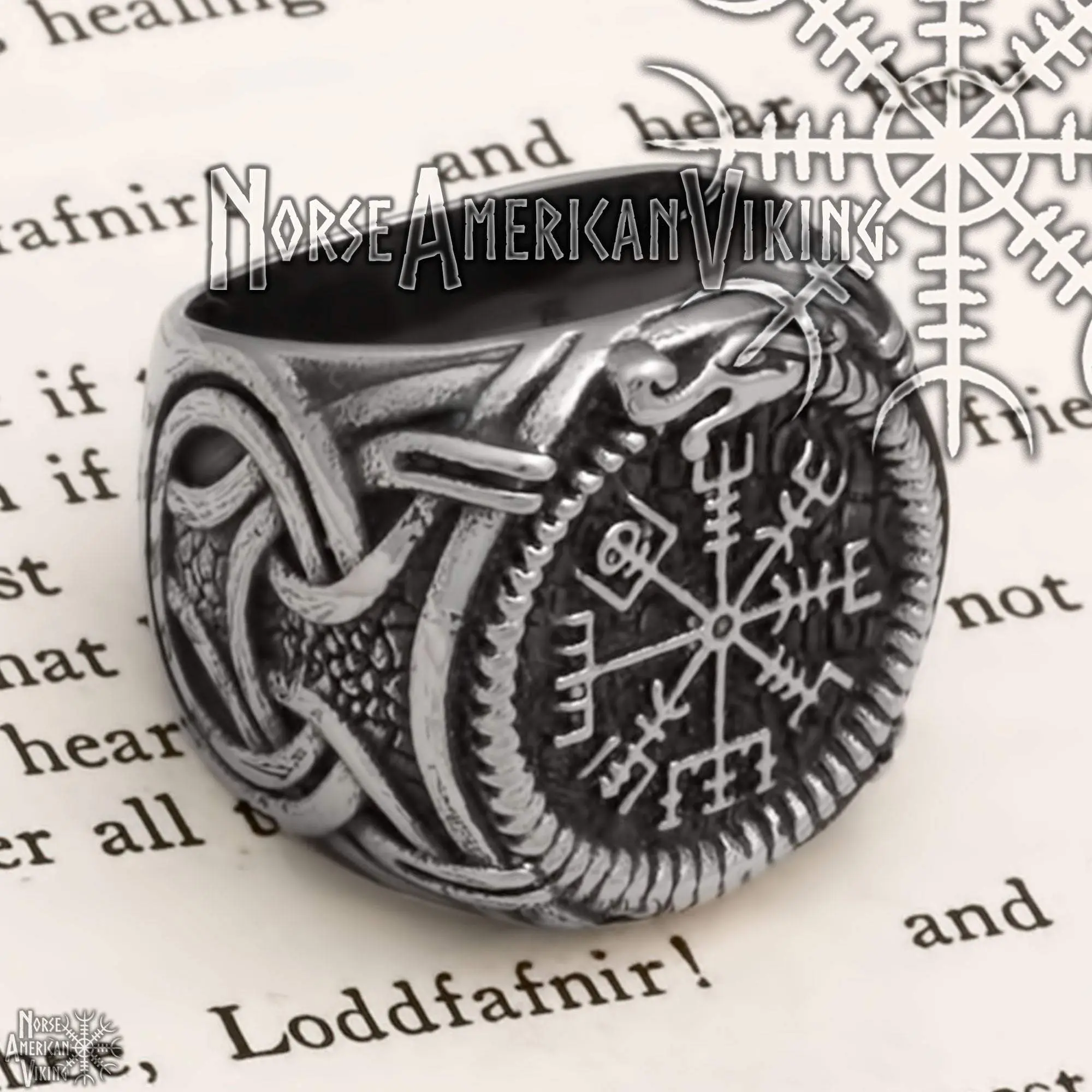 Viking Vegvisir Knot Ring 316L Stainless Steel Viking Vegvisir Knot Ring 316L Stainless Steel