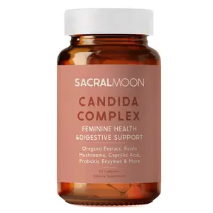 SACRALMOON Candida Complex, Non GMO - Immune, Gut, Digestive, GI Tract Support - Skin, Hair - May Assist Muscle Exercise Recovery, Energy, Clarity.