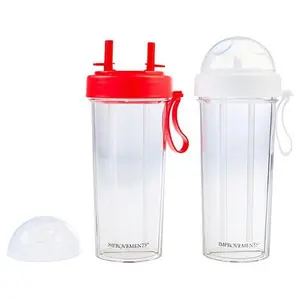 Improvements 2-pack Dual Chamber Cups with Straws