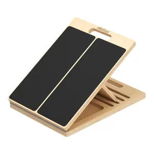 Homhut Wooden Incline Slant Board Adjustable Calf Stretcher Squat Wedge Ankle Heel Leg Stretching Exercise Equipment Home Gym Fitness Tool for Yoga Pilates Recovery