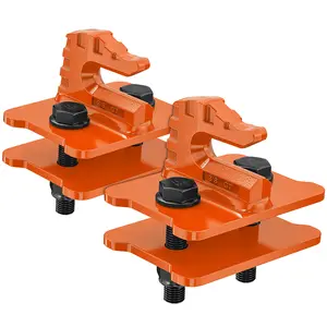 Nilight 2PCS Tractor Bucket Grab Hook 3/8'' Heavy Duty Drop Forged Steel Bolt On Grab Hook Zinc-Coated Cast Tow Hook Max 15000 LBS Orange Organiser