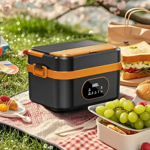 Wireless Electric Insulated Lunch Box, 60w Heating Power, 1.32 Gallon Capacity, Portable Large Capacity, Mobile Power Bank, Outdoor Use, Cordless Heated Lunchbox