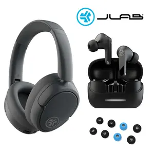 JLab JBuds Lux ANC Headphones & JBuds Pods ANC Earbuds with Cloud Foam Eartips, Gift Set