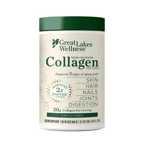 16oz Collagen Peptides Powder - Unflavored, 20g Grass-Fed Per Serving, Supports Skin Hair Nails Joints & Digestion, Fast Absorbing Formula, US Healthcare Supplement