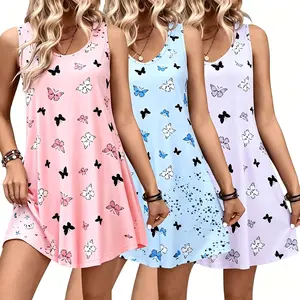 3 Pack Nightgowns of Women Tank Sleep Shirts Sleeveless Nightshirt for Sleeping Sleepwear