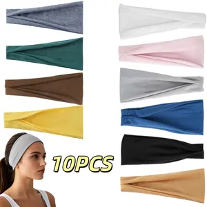 A Set of 10 Women'S Wide-Brimmed Headbands That Are Soft And Absorb Sweat, Providing Comfort And Being Gentle on The Skin Without Putting Pressure on The Head.They Are Ideal for Different Situations Like Everyday Use, Workouts, Jogging, And Yoga