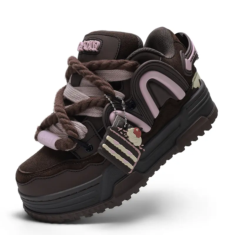 Q-AND Women's skate shoes 2026 new autumn/winter platform thick-soled shoes niche versatile bread shoes student casual shoes