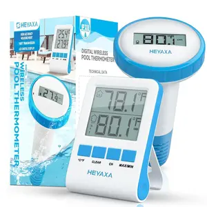 Wireless pool thermometer floating easy read ipx8 waterproof digital thermometer for swimming poolhot tubs spa aquarium blue