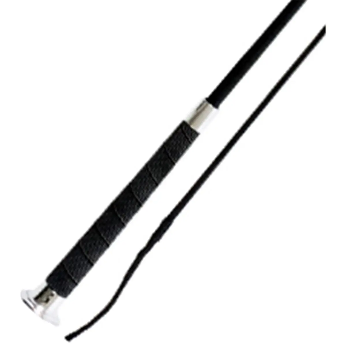 212 MAIN 42-Inch Equestrian Dressage Whip, Black Fiberglass Shaft with Nylon Wrap, Non-Slip Rubber Grip & Chrome Tip, Equestrian Supplies, Non Slip Rubber Grip Handle