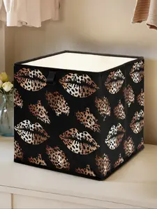 Leopard Print Lip Pattern Storage Box, Cosmetic Storage Box, Stackable Drawer Organizer, Durable Multi-Functional Design for Home Dorm Room Organization