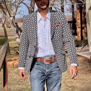 2025 Men's Slim Fit Casual Blazer Western Cowboy Style Denim Jacket for Streetwear Menswear Suit HOT(Sheets)