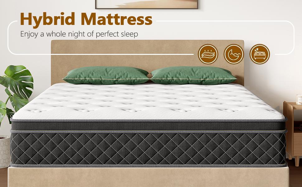12 Inch Queen  in a Box, Medium Firm mattress king size bed position sleep support twin rolled comfort motion isolation hybrid memory furniture deals Foam Set High Quality Multi-Level Coil Spring gel saatva independent healthy pur certi fiber glass modern