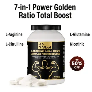 VBOT 7-in-1 Nitric Oxide Booster -L-Arginine +L-Citrulline + Glutamine +Niacin = Source of Strength / Zinc + Selenium + Vitamin E = Golden Ratio, 60 Capsules - Boosts Blood Flow, Increases Energy and Endurance |Natural Healthcare Supplement Dietary Muscle
