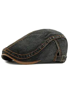 Mens Denim Adjustable Newsboy Cap Ivy Gatsby Driving Hunting Cabbie Hat Adjustable Outdoor Cap