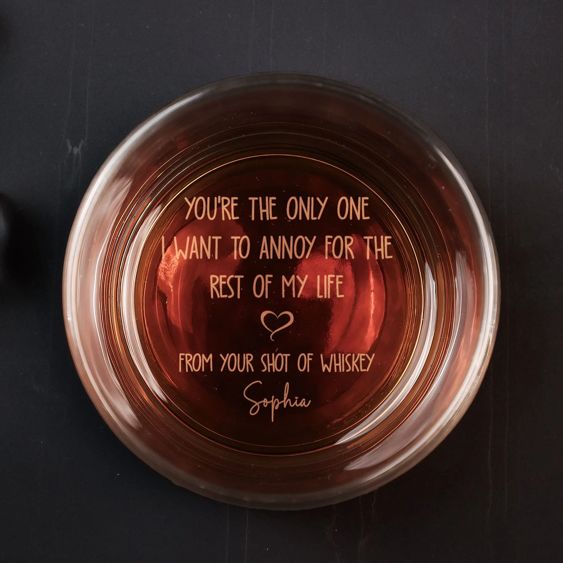 You're The Only One I Want To Annoy - Personalized Engraved Whiskey Glass High quality laser engraved whiskey glasses, Personalize your handwriting Gifts for couples, Home Decor & Gifts, Funny gift for men and women, Drinkware, Halloween Stylish