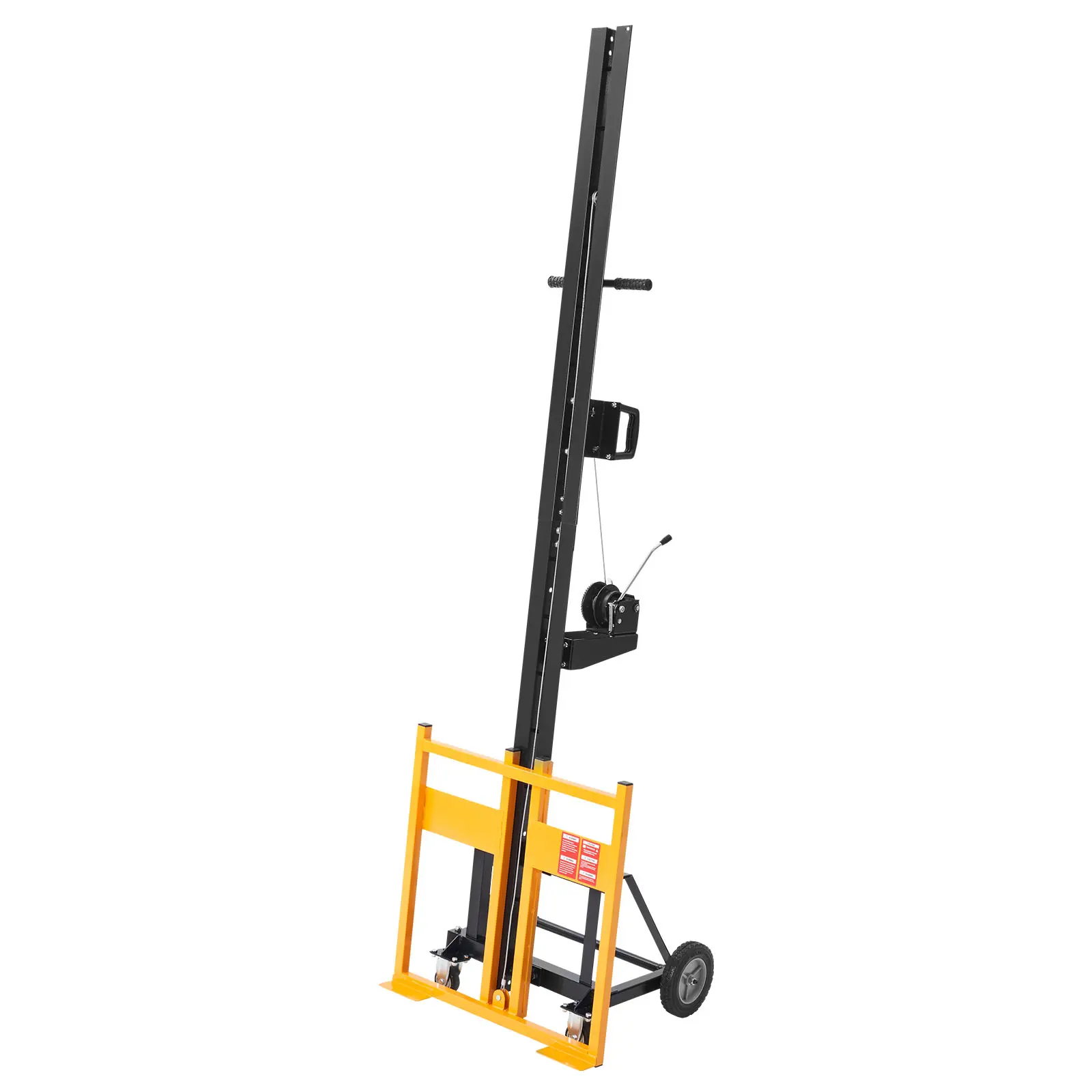 【SummerFinds】VEVOR Drywall Lift, Heavy-Duty 150 lbs Sheetrock Hoist for Wall Installation, One Person Drywall Installation, 4 x 16 ft Max. Panel Lifter Jack Hoist with Wheels, Easy Transport (Yellow)