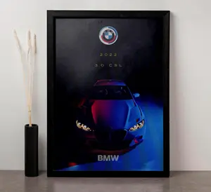 2022 BMW 3.0 CSL Digital Poster Unframed - Exclusive BMW Motorsport Wall Art - Modern Coupe Car Print for Collectors