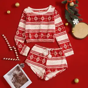 Women's Plaid Cozy Fall Pajama Set with Fluffy Coral Fleece Loungewear Long Sleeve Top & Pom Pom Drawstring Shorts for Winter Sleepwear Soft Coral Fleece Homewear Fashion - Womenswear