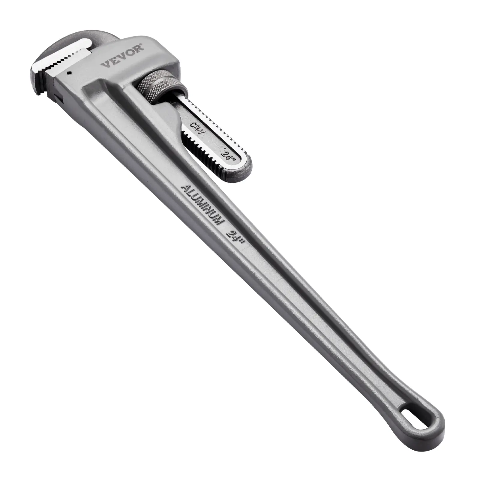 【Summerfinds】VEVOR 24" Aluminum Straight Pipe Wrench - Heavy Duty Adjustable Hand Tool with Heat-treated Jaws, 4.1" Grip, CRV Alloy Head, Tough Bite, Ergonomic Comfort, Hangable Lightweight Build, H-handle for Water Line, Automotive Repairs