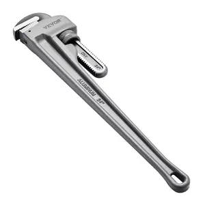 VEVOR Pipe Wrench, Summervibes,Summervibes, 24" Aluminum Straight Pipe Wrench, Adjustable Plumbing Wrench, with High Strength Jaw and Ergonomic Handle, Easy to Carry, Hangable Design, for Water Pipes, Automotive Repairs