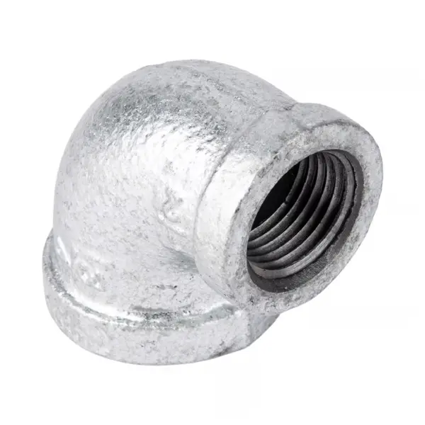 STZ Industries 3/4 in. FIP x 1/2 in. FIP Galvanized Malleable Iron 90 Degree Reducing Elbow – Durable Pipe Fittings for Plumbing Applications