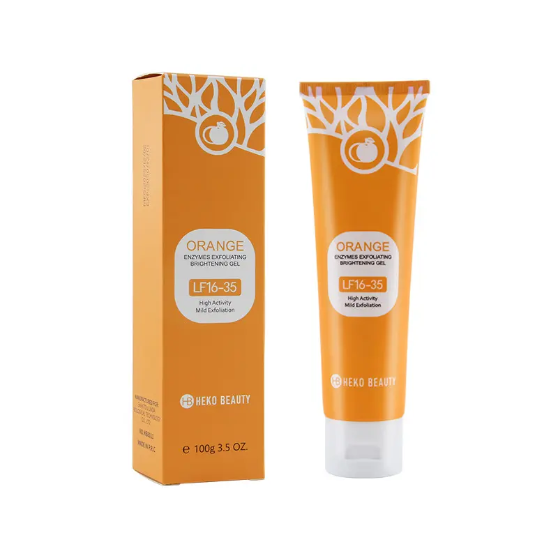Orange Enzymes Exfoliating Brightening Gel - 50g Mild Gentle Facial Exfoliator, Deep Cleans Pores, Removes Dead Skin, Cleanses for Daily Use, Delivers Soft Smooth Glowing Non-Irritating Skin, Cleansing, Face Care Products