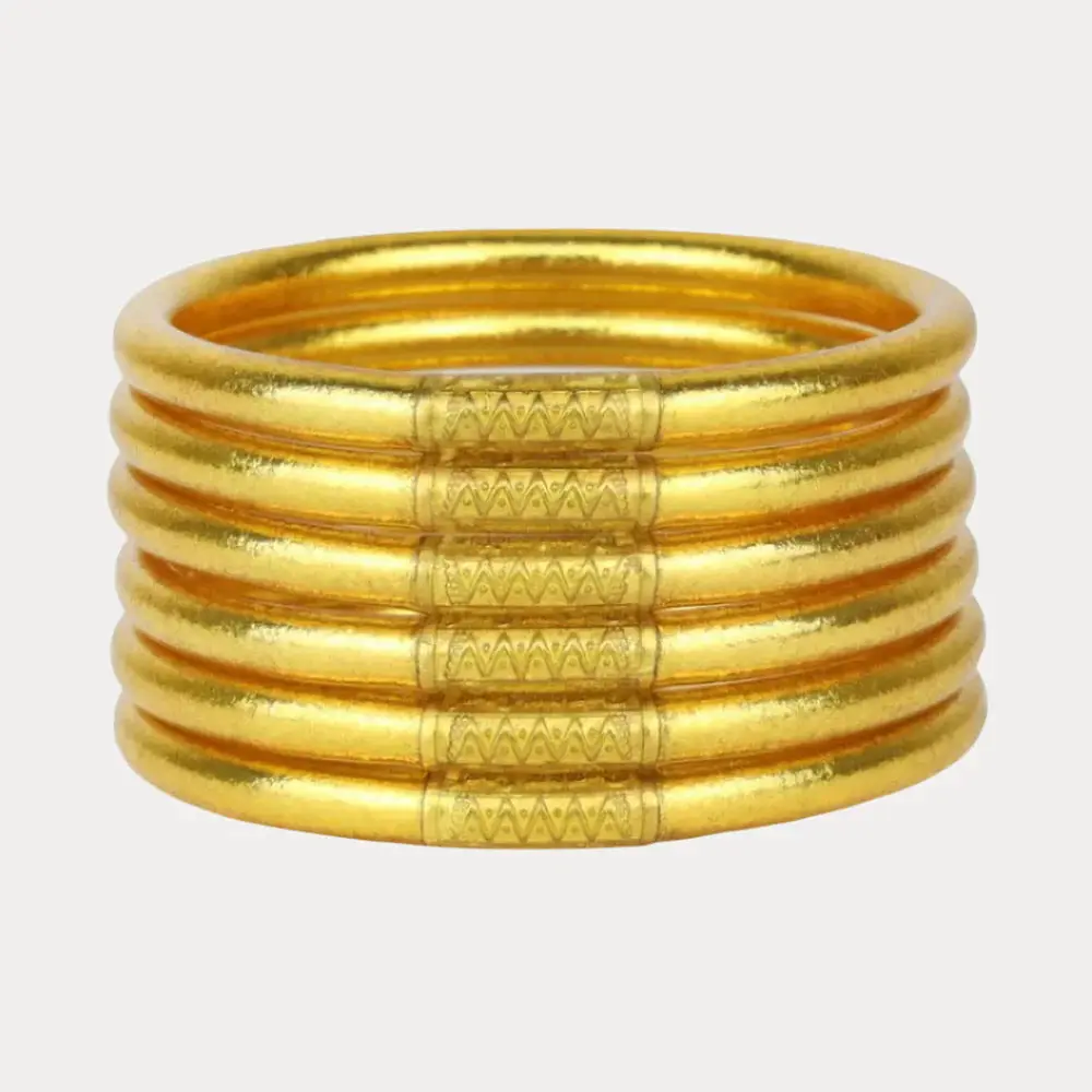 BuDhaGirl | Set of 6 All Weather Bangles | Gold