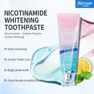 Hotluck Niacinamide Whitening Oral Toothpaste - 3.53oz Mint & Peach, Brightening, Stain Removal, Breath Freshening, Deep Gentle Cleaning, Gum Health Boosting, Single Item