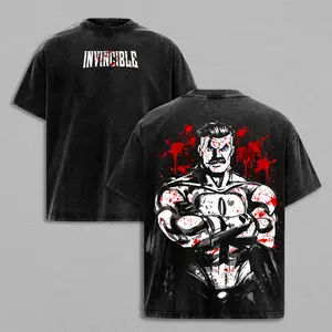 Omni-Man Washed Tee & Hoodie – Invincible Viltrumite Warrior Anime Graphic Double Printed T-Shirt, Menswear Heavy Cotton Unisex Oversize Streetwear Vintage Retro