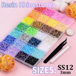 Resin Rhinestones SS12 3mm with B7000 Glue. Shiny and easy to apply for DIY decorations. Perfect for phone cases, cups, crafts and accessories. The glue holds well and dries clear, adding beautiful bling to your daily items.