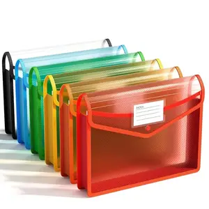 6pcs A4 Expanding File Folders with Snap Closure, Colored Document Organizer, Transparent Accordion File Pockets, Large Capacity, Office School Supplies