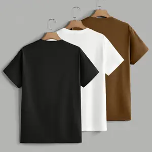 Men's Running T-Shirts 3-Pack, High-Quality Cotton, Classic Crew Neck, Sweat-wicking Breathable, Ideal for Outdoor Activities, Unisex, All-Season Wear, Machine Washable, Shrink-resistant