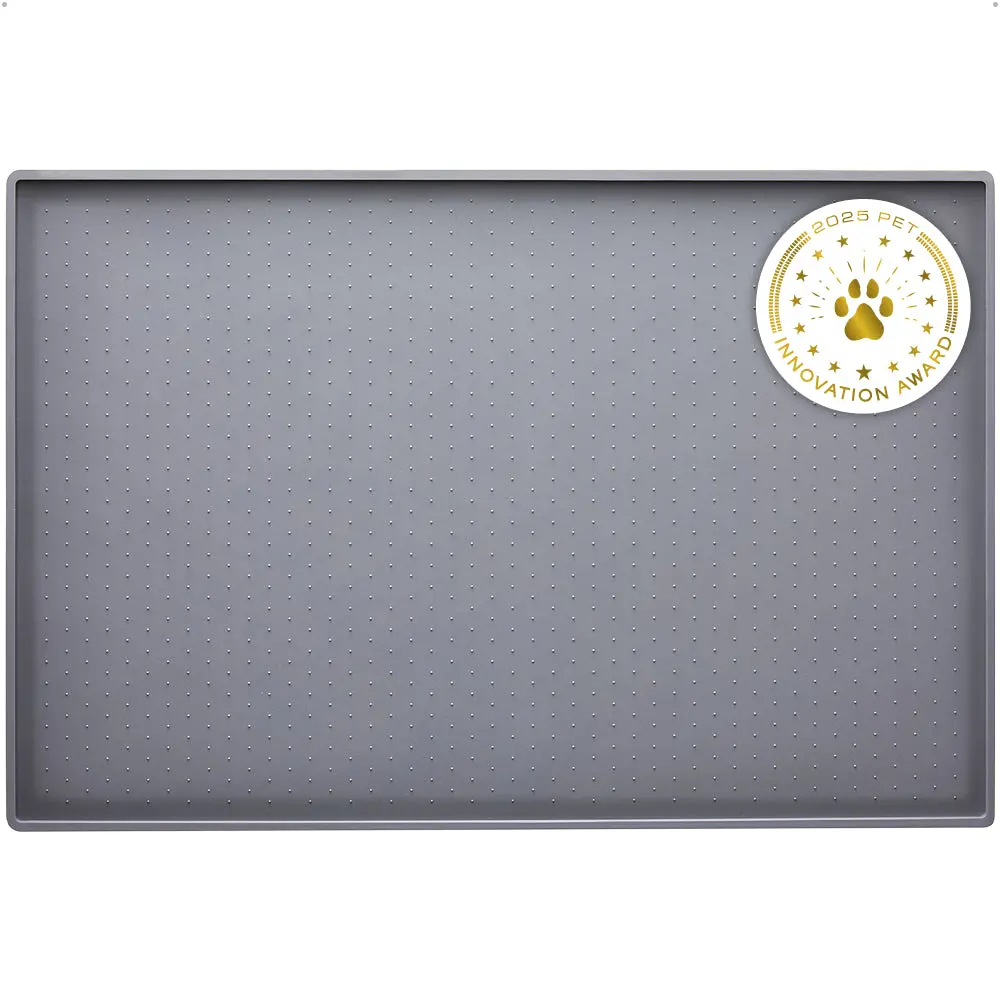 Gorilla Grip 100% Waterproof Raised Edge BPA Free Silicone Pet Feeding Mat, Dog Cat Food Mats Contain Spills Protects Floors, Placemats for Cats and Dogs Water Bowl, Pets Accessories