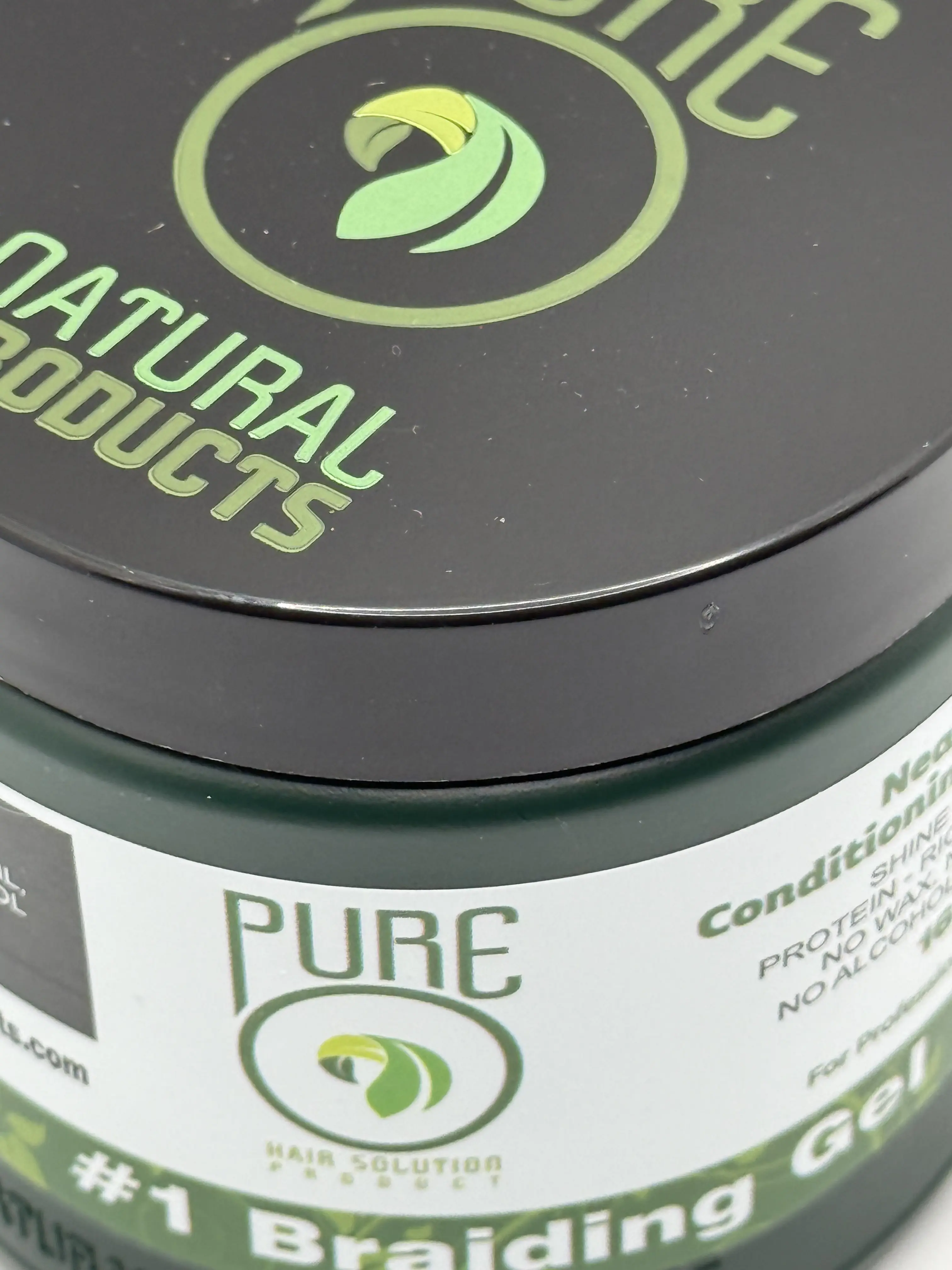 Pure O Natural Neatbraid Conditioning Shining Haircare Gel - 16 oz, Unisex Curly Hair Curl Defining Formula with Strong Hold Defined Curls Long Lasting Gel Smooth Jelly Texture Neat Braiding Gel